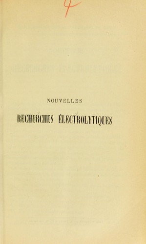 Cover for ©lectrochimie