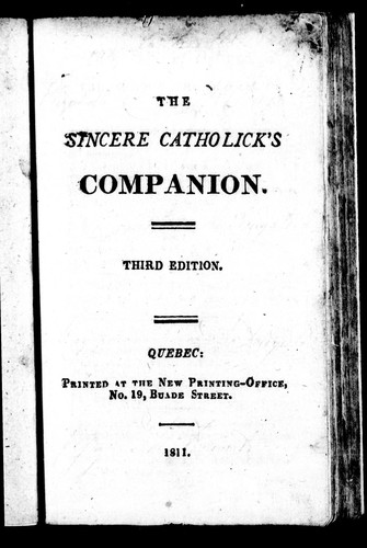 Cover for The Sincere Catholick's companion