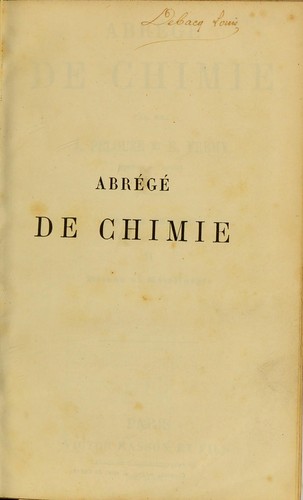 Cover for Abr©♭g©♭ de chimie