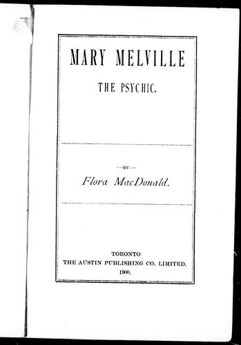 Cover for Mary Melville, the psychic