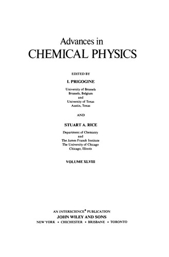 Cover for Advances in Chemical Physics