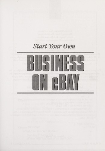 Cover for Start your own business on eBay