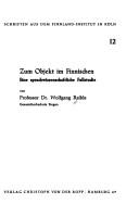 Cover for Zum Objekt im Finnischen