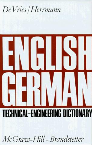 Cover for English-German Technical and Engineering Dictionary