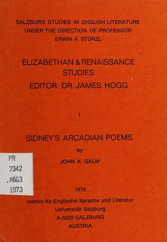 Cover for Sidney's Arcadian poems