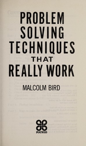 Cover for Problem Solving Techniques That Really Work