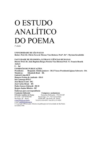 Cover for O estudo analítico do poema