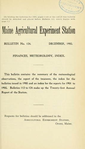 Cover for Finances, meteorology, index