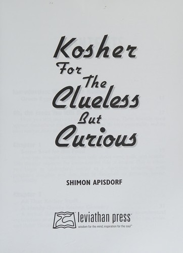 Cover for Kosher for the clueless but curious