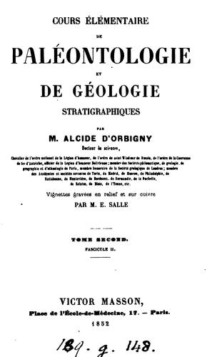 Cover for Cours élémentaire de paléontologie et de géologie stratigraphiques