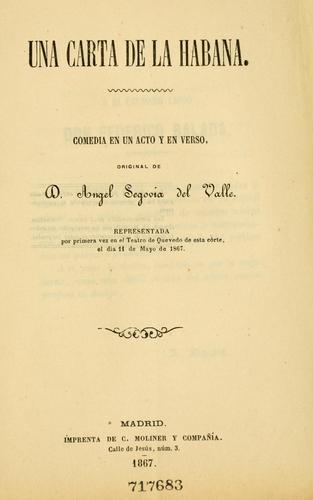 Cover for carta de la Habana