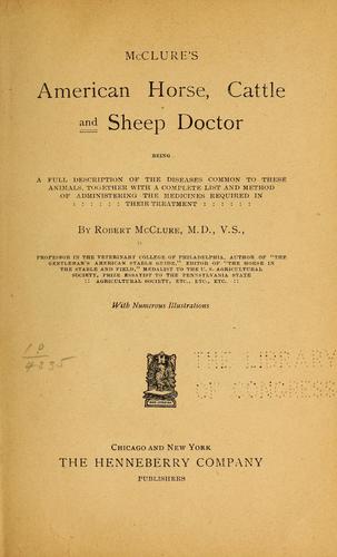 Cover for McClure's American horse, cattle and sheep doctor