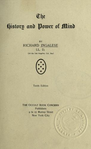 Cover for The history and power of mind