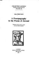 Cover for A prosopography to the poems of Juvenal