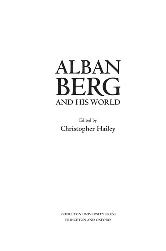 Cover for Alban Berg and his world