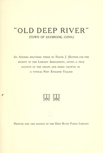 Cover for "Old Deep River"