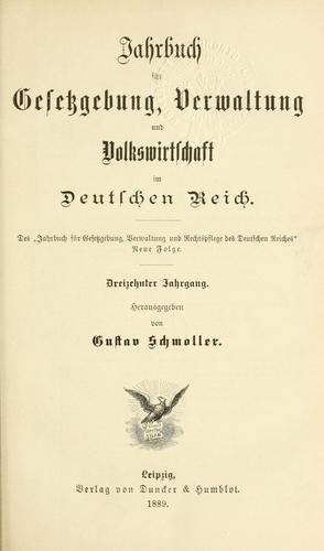 Cover for Schmollers Jahrbuch für Gesetzgebung, Verwaltung und Volkswirtschaft.