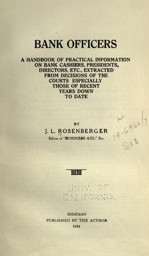 Cover for Bank officers