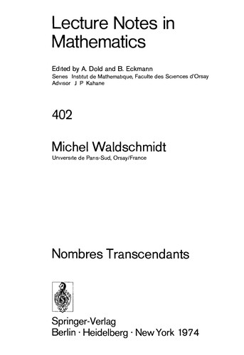 Cover for Nombres transcendants.