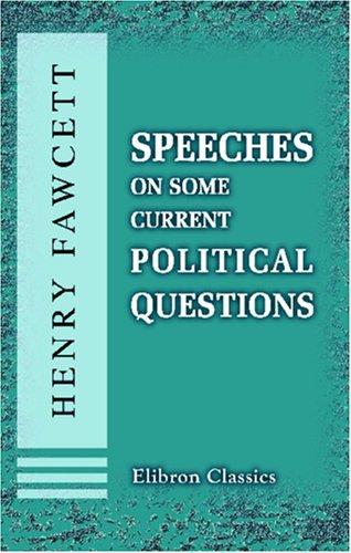 Cover for Speeches on Some Current Political Questions