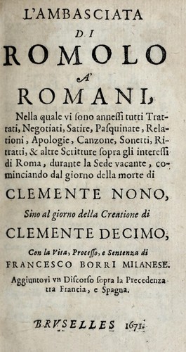 Cover for L'ambasciata di Romolo a' Romani