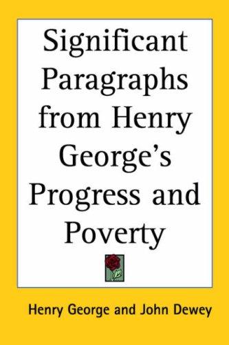 Cover for Significant Paragraphs from Henry George's Progress And Poverty