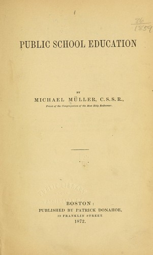 Cover for Public school education
