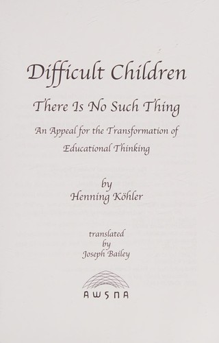 Cover for Difficult children, there is no such thing