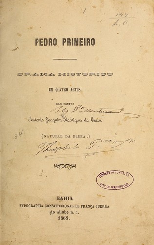 Cover for Pedro primeiro...