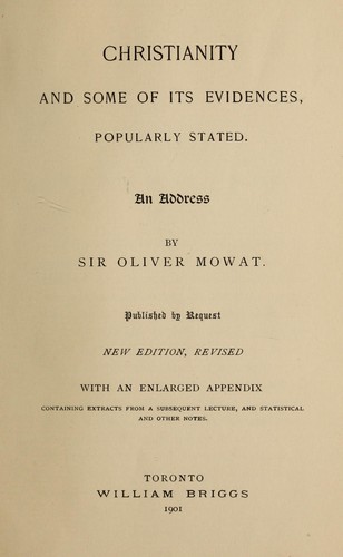 Cover for Christianity and some of its evidences, popularly stated