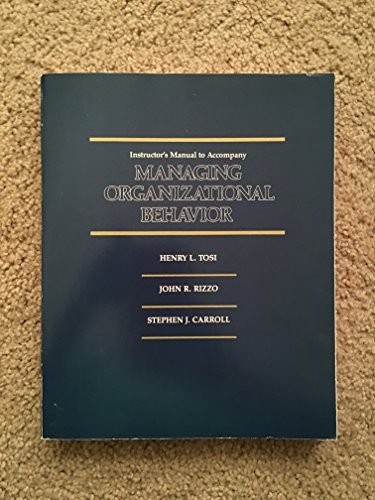 Cover for Managing organizational behavior
