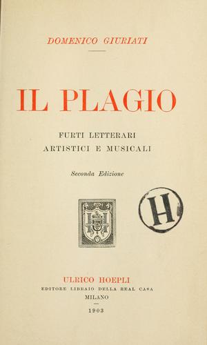 Cover for Il plagio
