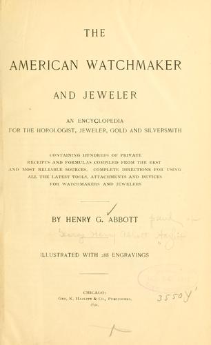 Cover for The American watchmaker and jeweler