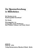 Cover for Zur Benutzerforschung in Bibliotheken