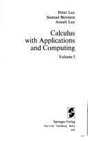 Cover for Calculus with applications and computing