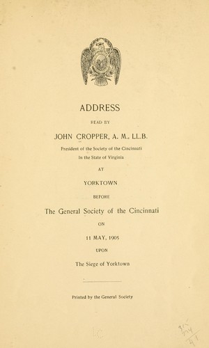 Cover for Address ...