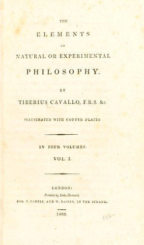 Cover for The elements of natural or experimental philosophy