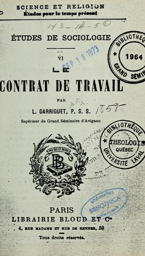 Cover for Le contrat de travail