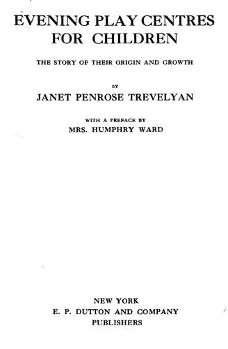 Cover for Evening play centres for children
