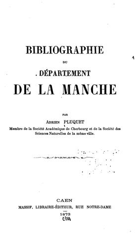 Cover for Bibliographie du département de la Manche