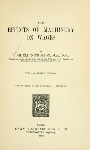 Cover for The effects of machinery on wages