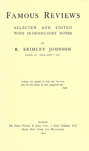 Cover for Famous reviews