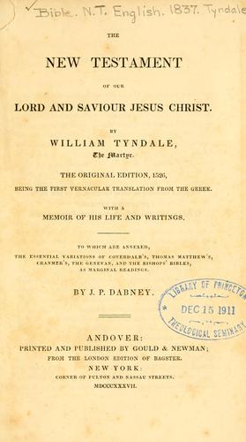 Cover for The New Testament of Our Lord and Saviour Jesus Christ.