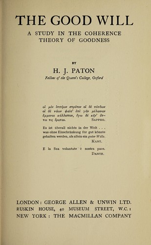 Cover for The good will