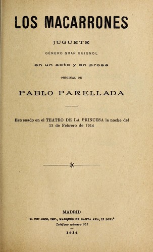 Cover for Los macarrones