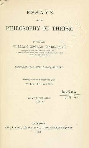 Cover for Essays on the philosophy of theism