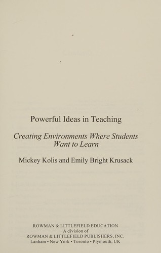 Cover for Powerful Ideas in Teaching