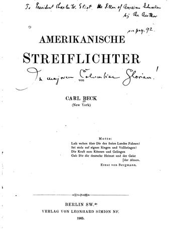 Cover for Amerikanische streiflichter