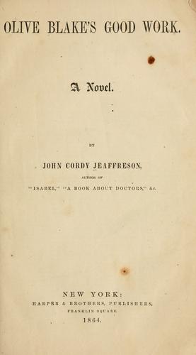 Cover for Olive Blake's good work.