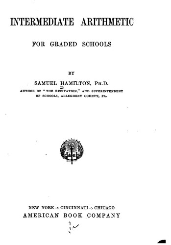 Cover for Intermediate Arithmetic for Graded Schools
